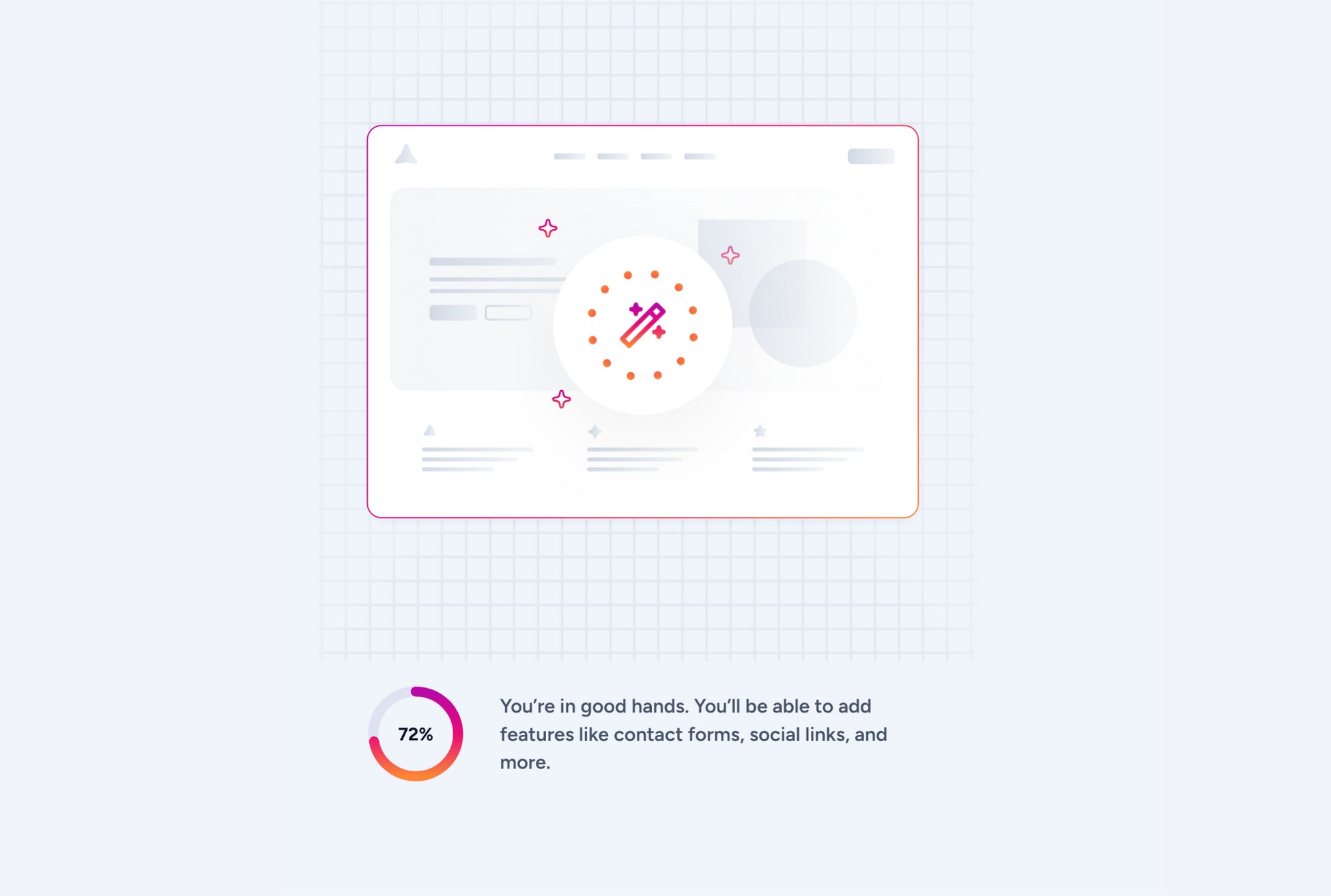 zipwp progress bar to show web site creation process