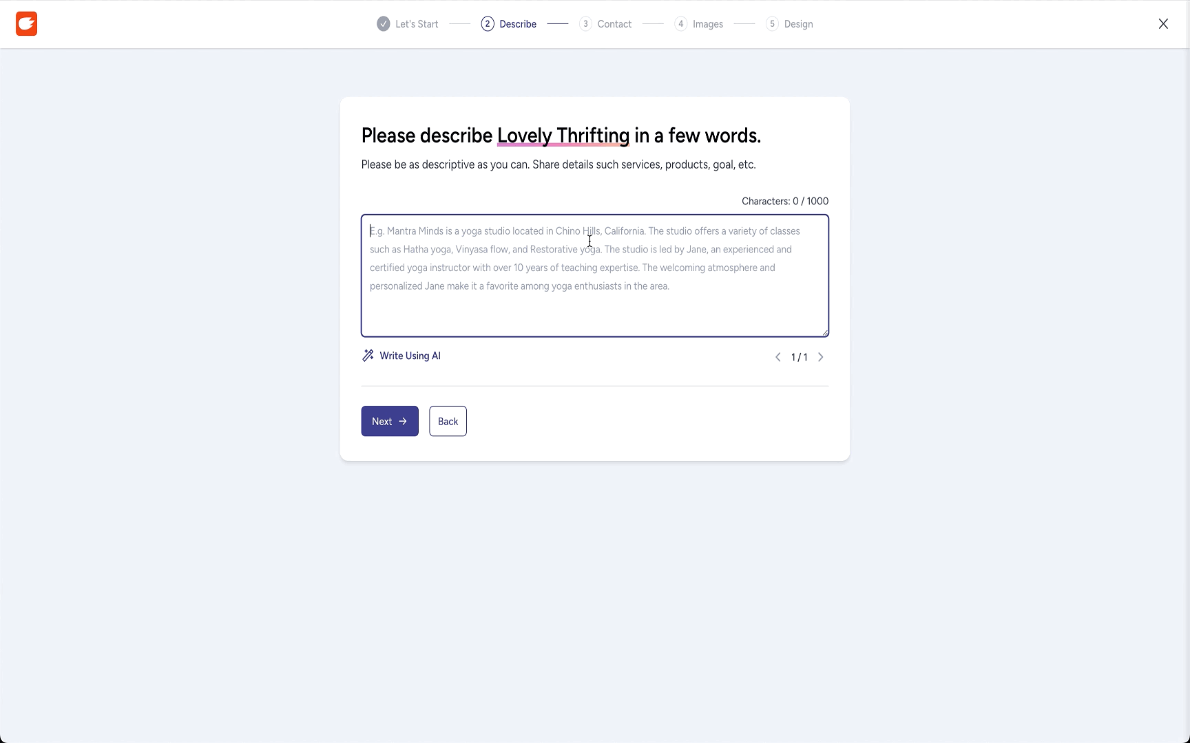 ZipWP’s AI content generator.