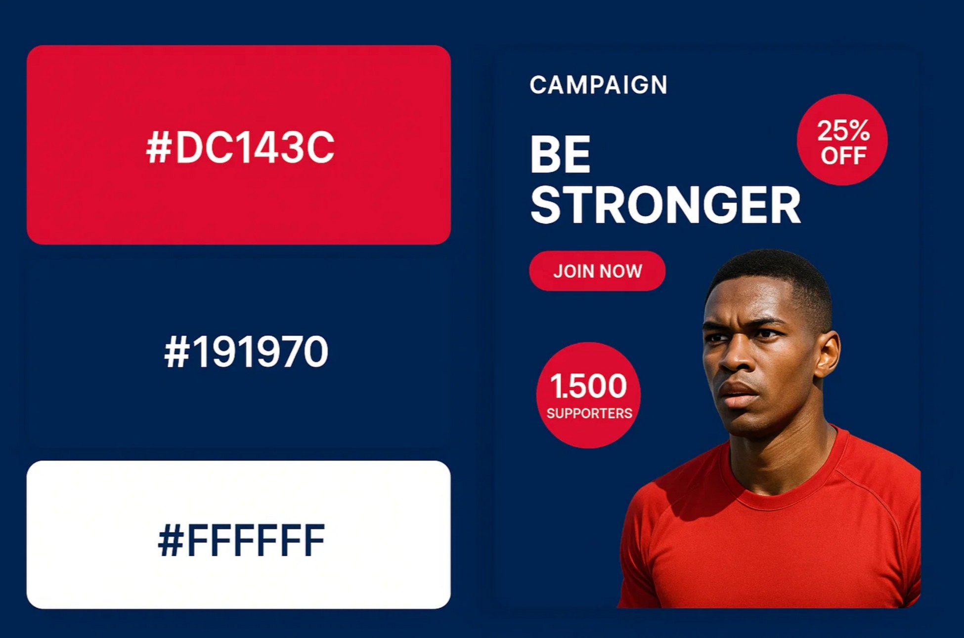 Crimson, Midnight Blue, and White