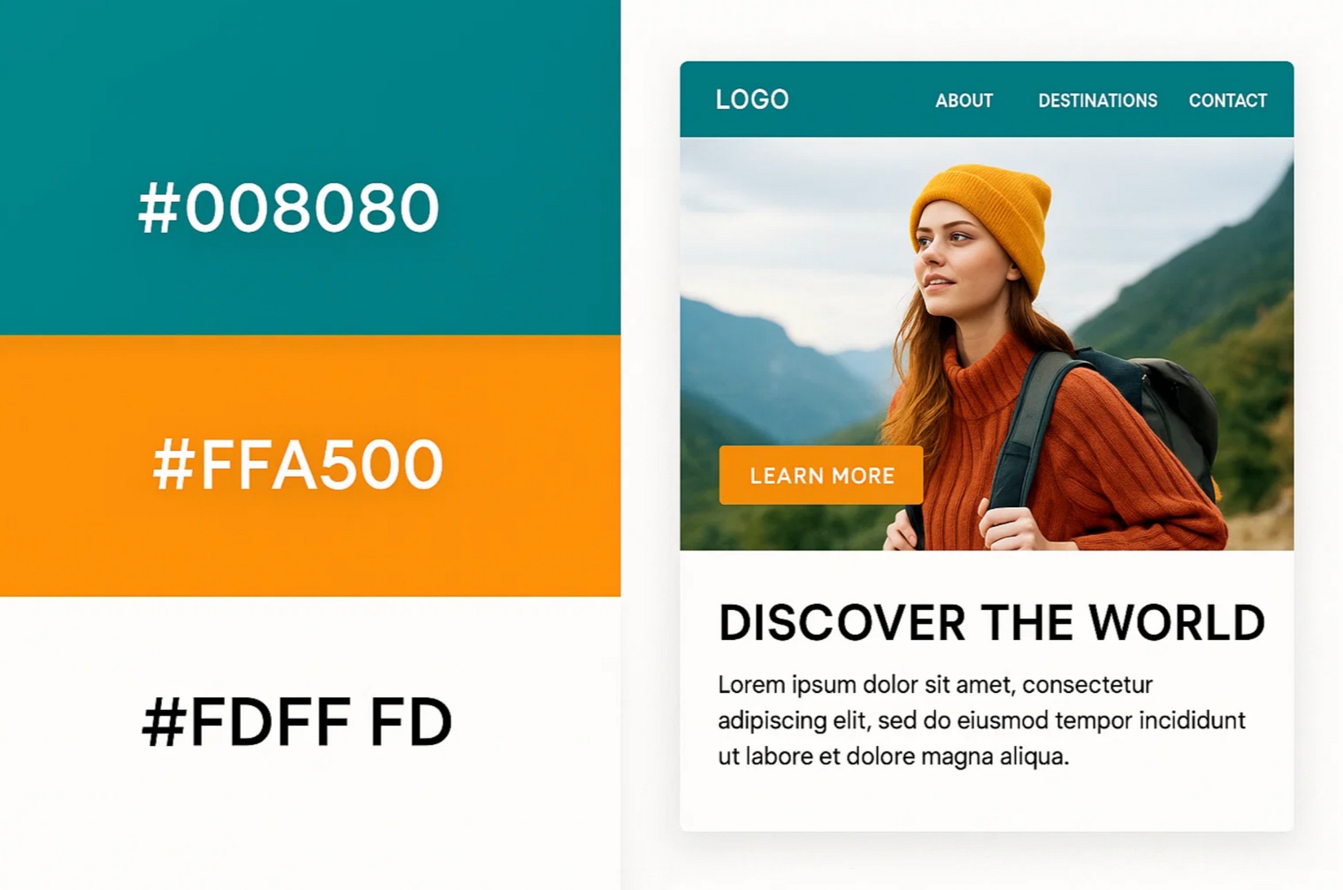 Teal, Orange, and Soft White