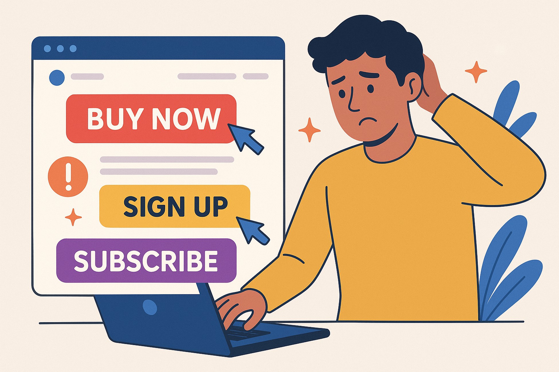 pushy CTAs not a good web design practice