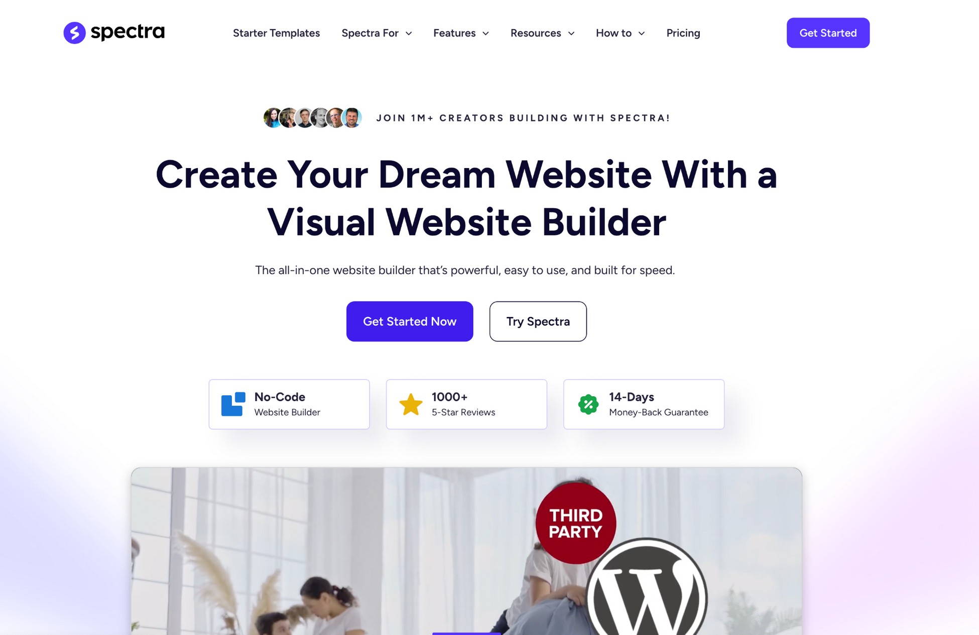 spectra page builder homepage