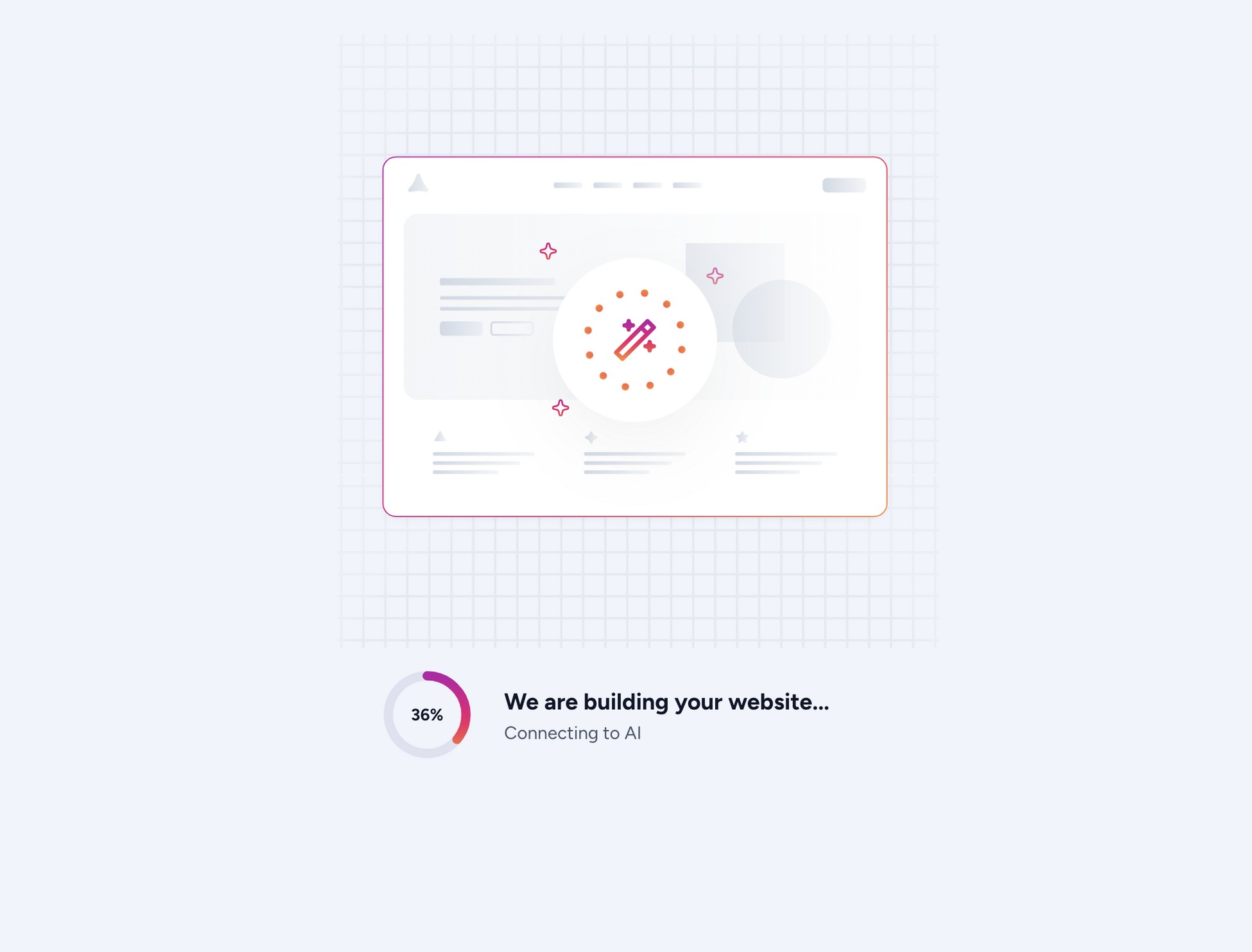 website creation progress