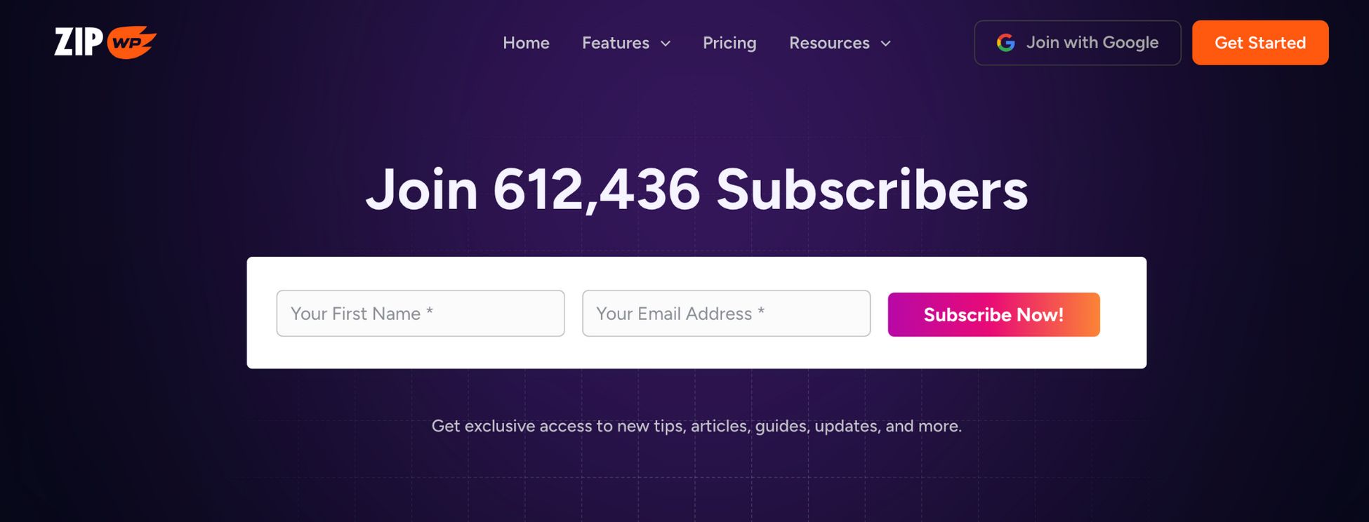zipwp newsletter signup